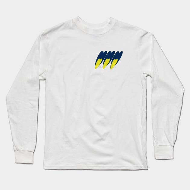 Hearts with ukranian colours (3) Long Sleeve T-Shirt by Againstallodds68